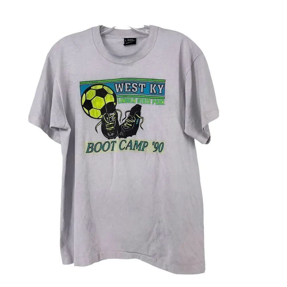 Screen Stars T-Shirt Vintage 90s 1990 Single Stitch West KY Boot Camp Lincoln St